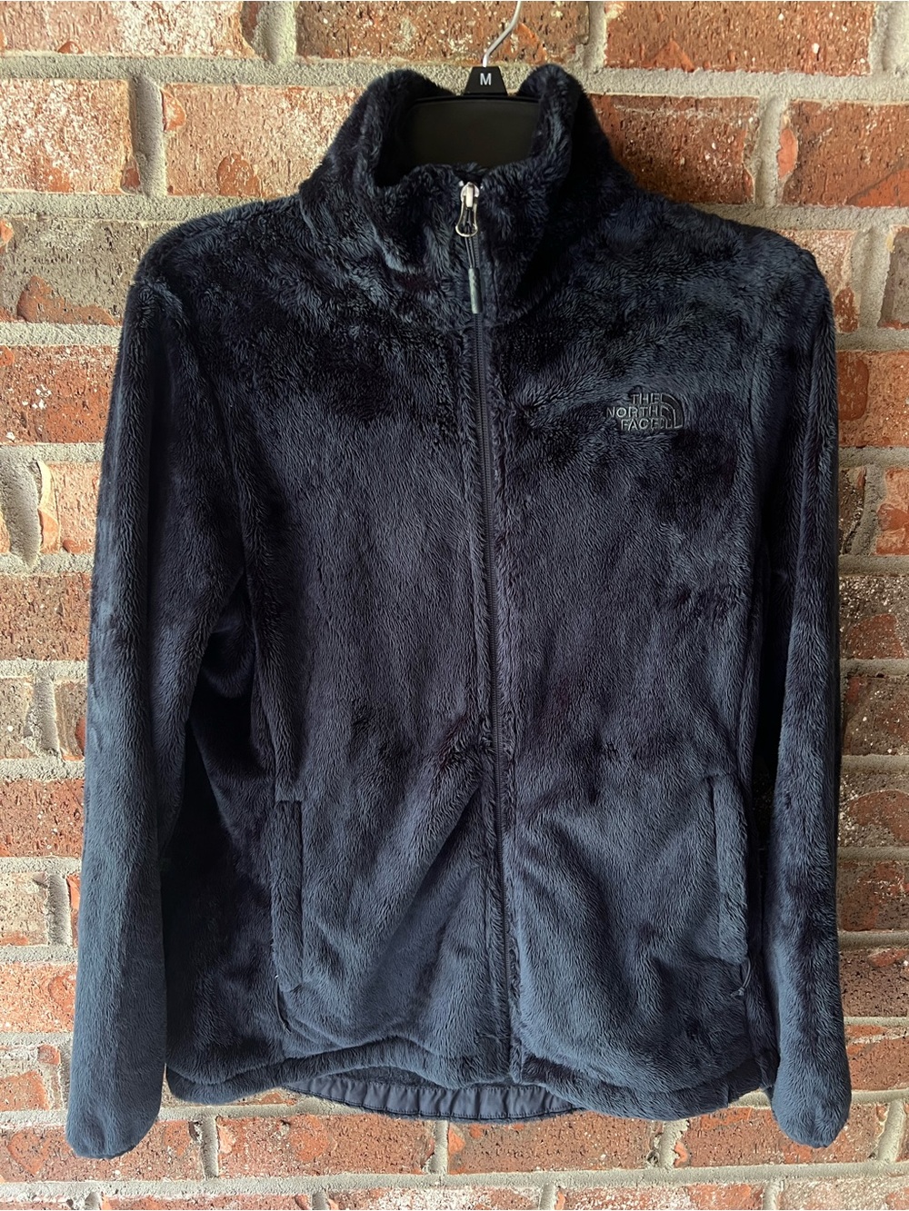 The North Face Navy  Plush Fleece zip up jacket-women's medium